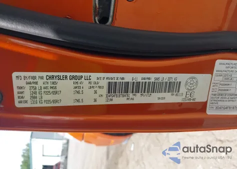 2011 Dodge Journey Canada Value Package z USA, uszkodzony, nr VIN 3D4PG4FB1BT564761